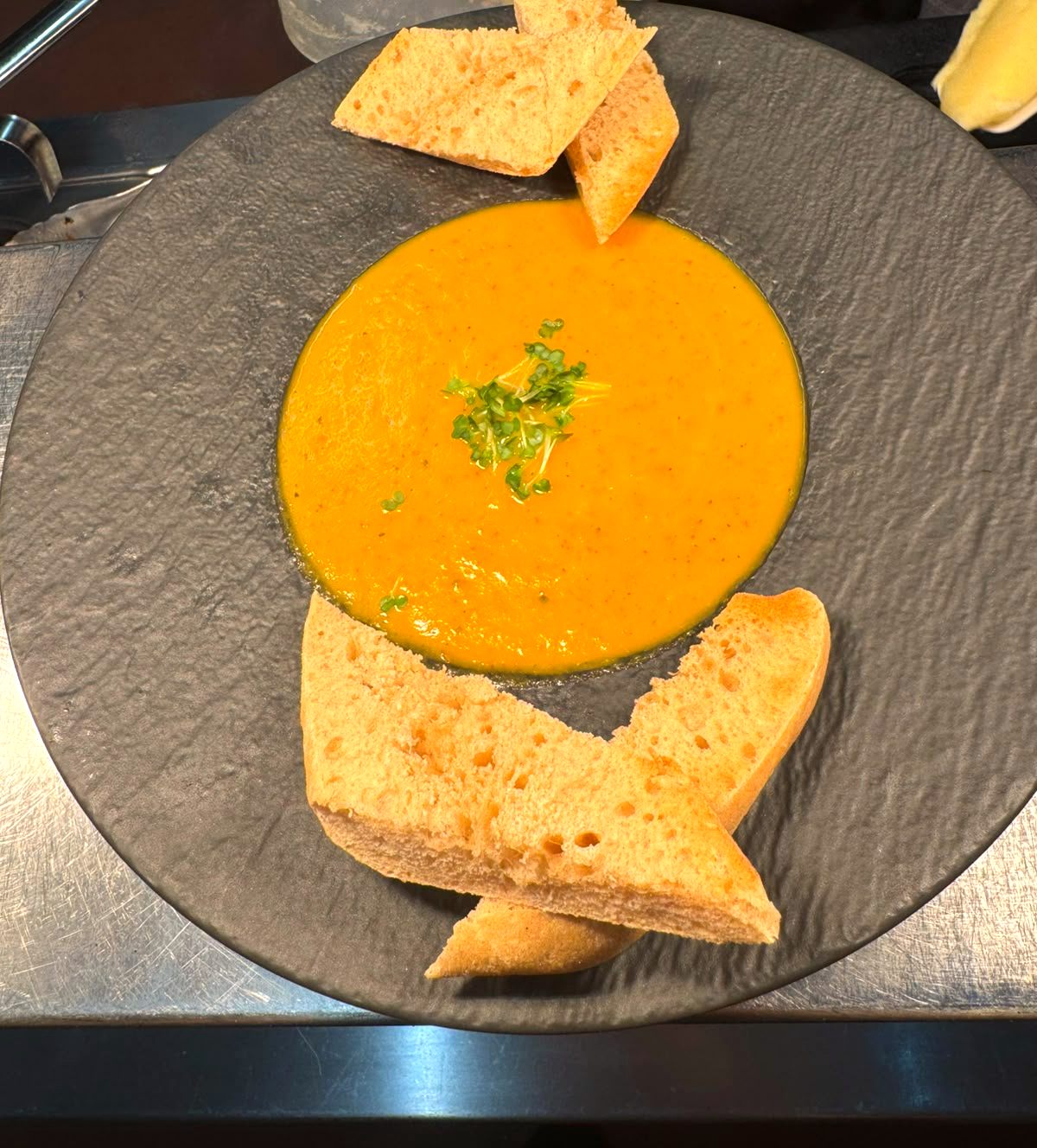 Soup of the day with warm sourdough
