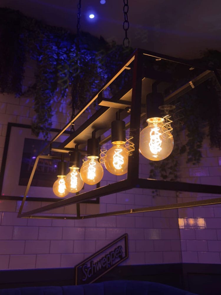 Red House Farm Bar - lighting detail